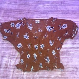 Paper Crane Burnt Orange Floral Top